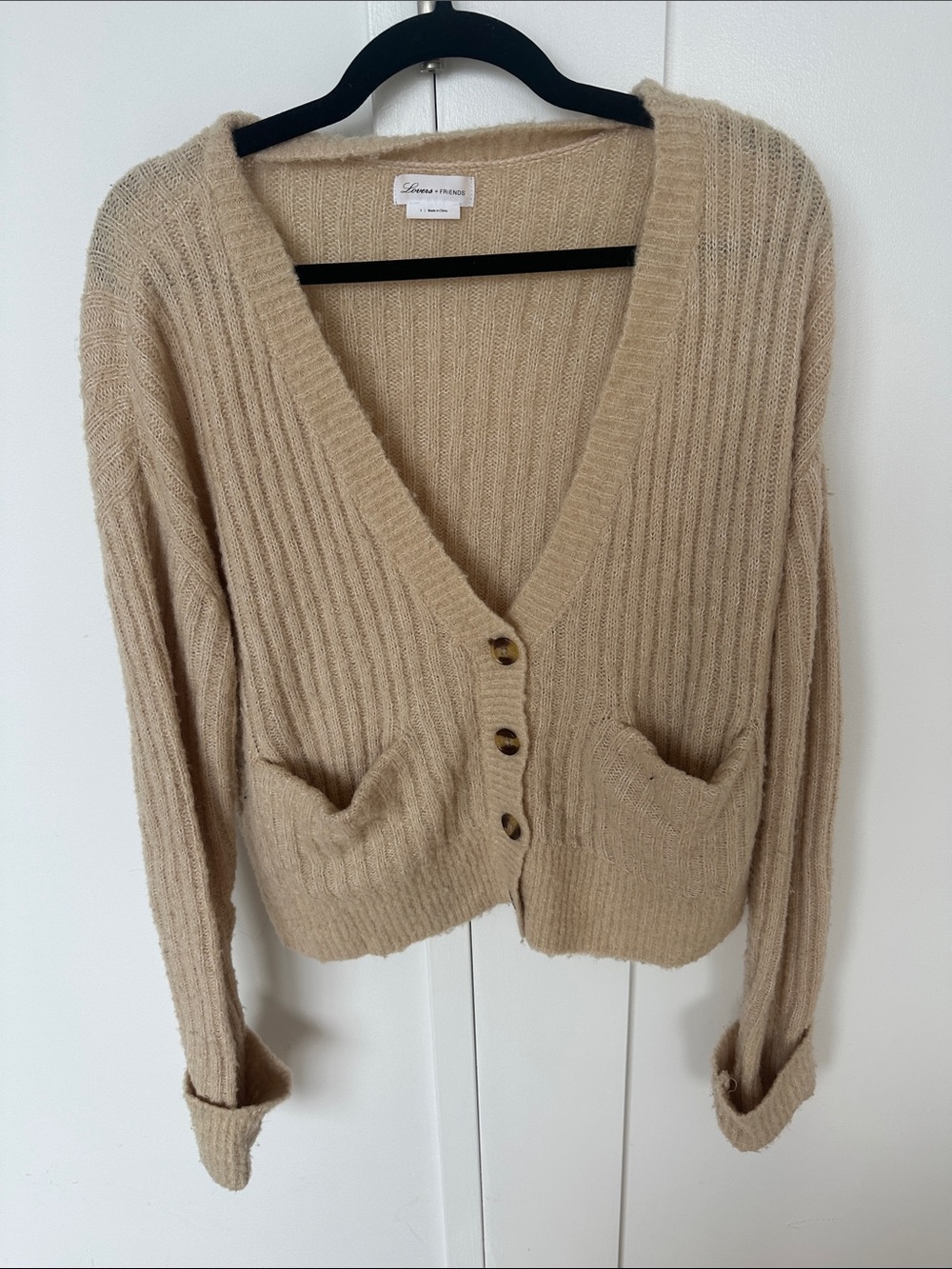 Lovers + Friends Tan Ribbed Button-Front Cardigan - Picture 1 of 4